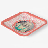 写真105乱数模様サンゴ/白 ペーパープレート (傾斜あり)