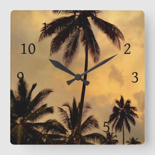 写真11 Palm Trees スクエア壁時計 (正面)