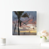 写真12シー海 スクエア壁時計 (ホーム)