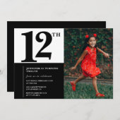 写真12th誕生日招待状エレガントシック 招待状 (正面/裏面)
