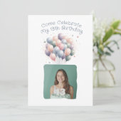 写真13パーソナライズされた番目の誕生日バルーン 招待状 (スタンド正面)