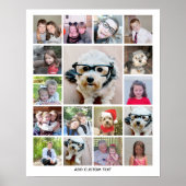 写真17枚のコラージュ – カラーを編集できる ポスター (正面)