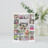 写真17枚のコラージュ – カラーを編集できる ポストカード (スタンド正面)