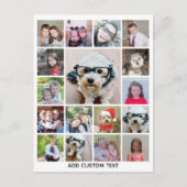 写真17枚のコラージュ – カラーを編集できる ポストカード (正面)