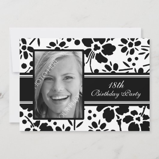 写真18バースデーパーティ招待状 招待状 (正面)