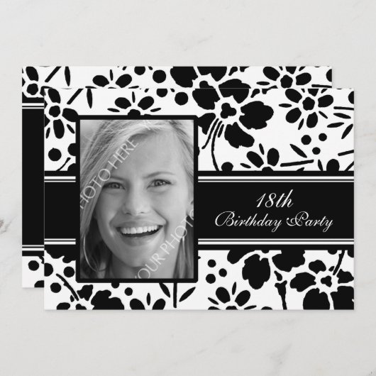 写真18バースデーパーティ招待状 招待状 (正面/裏面)