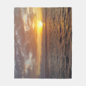写真18海夕日 フリースブランケット (正面)