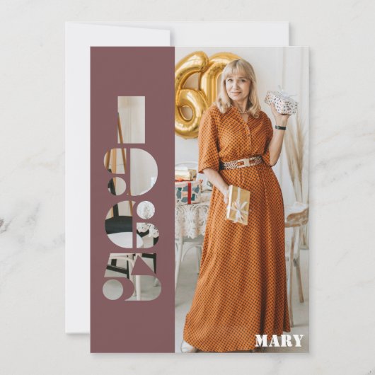 写真1965生まれ 60歳の誕生日の招待状 招待状 (正面)