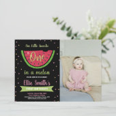 写真1stグリーンスイカ誕生日 招待状 (スタンド正面)