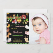 写真1stファーム納屋周囲の庭誕生日招待状 招待状 (正面)