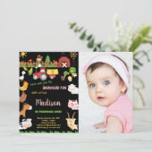 写真1stファーム納屋周囲の庭誕生日招待状 招待状 (スタンド正面)