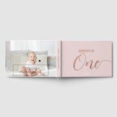 写真1st誕生日スクリプトピンク ゲストブック (全面)