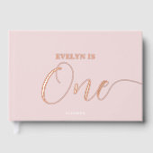 写真1st誕生日スクリプトピンク ゲストブック (正面)