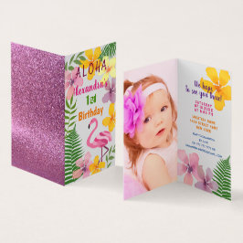 写真1st誕生日ルアウ（ハワイ式宴会）招待状