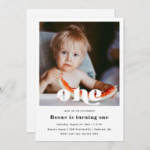 写真1st誕生日招待状 |最初の誕生日 招待状 (正面/裏面)