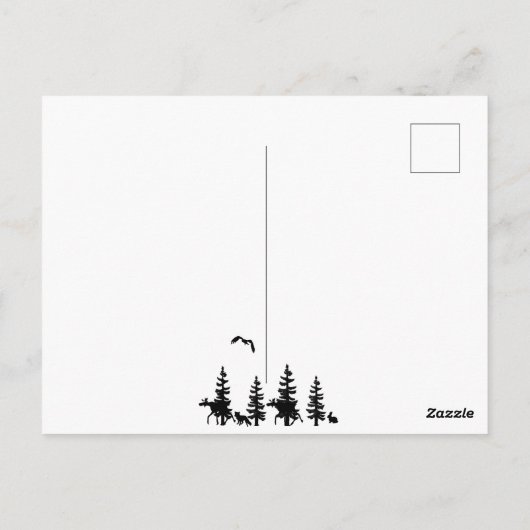 写真1th birthday blue lumberjack招待 ポストカード (裏面)