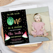写真2スライスグリーンスイカ誕生日招待状 招待状