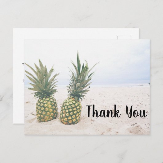 写真2パイナップルのビーチありがとう ポストカード (正面/裏面)