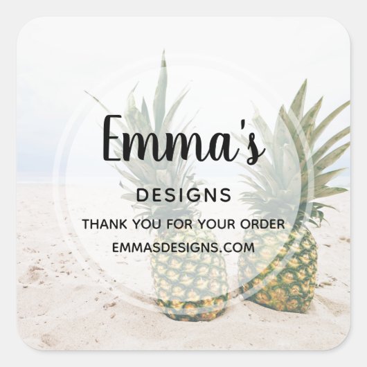 写真2パイナップルのビーチ業 スクエアシール (正面)