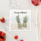 写真2パイナップルのビーチ結婚式 スタンダードカクテルナプキン (インサイチュ)