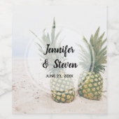 写真2パイナップルのビーチ結婚式 ワインラベル (シングルラベル)