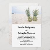 写真2パイナップルのビーチ結婚式 招待状 (正面/裏面)