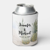 写真2パイナップルのビーチ結婚式 缶クーラー (缶正面)