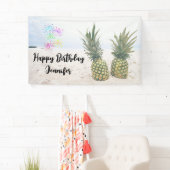 写真2パイナップルのビーチ誕生日 横断幕 (インサイチュ)