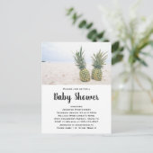 写真2パイナップルのビーチ赤ちゃんシャワー インビテーションポストカード (スタンド正面)