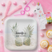 写真2パイナップルのビーチ赤ちゃんシャワー ペーパープレート (パーティー)