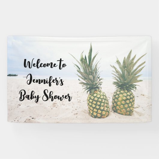 写真2パイナップルのビーチ赤ちゃんシャワー 横断幕 (横)