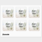 写真2パイナップルのビーチ・キャンドルビジネス スクエアシール (シート)