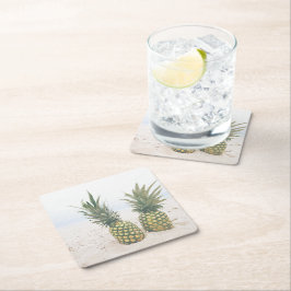 写真2パイナップルのビーチ スクエアペーパーコースター