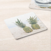 写真2パイナップルのビーチ スクエアペーパーコースター (アングル)