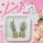 写真2パイナップルのビーチ ペーパープレート (パーティー)