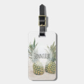 写真2パイナップルのビーチ ラゲッジタグ (正面縦)