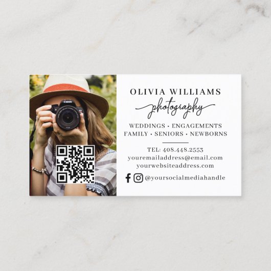 写真2モダン写真QRコード 名刺 (裏面)