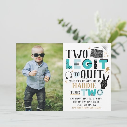 写真2レジットやめト2番目の誕生日招待状 招待状 (スタンド正面)