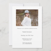 写真2人タイポグラフィ卒業パーティー 招待状 (裏面)