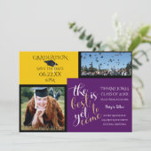 写真2枚枠とカラー選択 卒業 招待状 (スタンド正面)