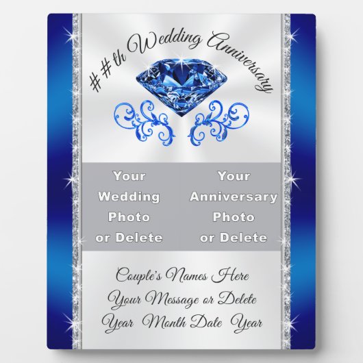 写真2枚65日または45結婚日の記念品、 フォトプラーク (正面)