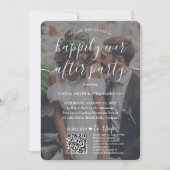 写真2枚 ハッピーエベアフター パーティー QR 結婚式  RSVP 招待状 (正面)