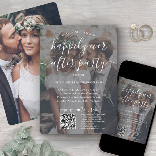 写真2枚 ハッピーエベアフター パーティー QR 結婚式 RSVP 招待状