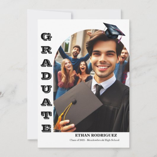 写真2高校卒業発表 案内状 (正面)