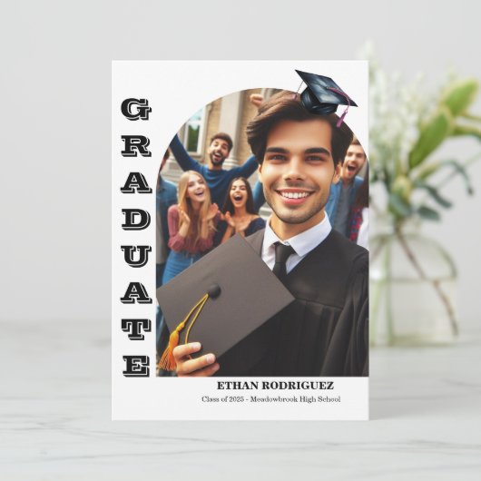 写真2高校卒業発表 案内状 (スタンド正面)