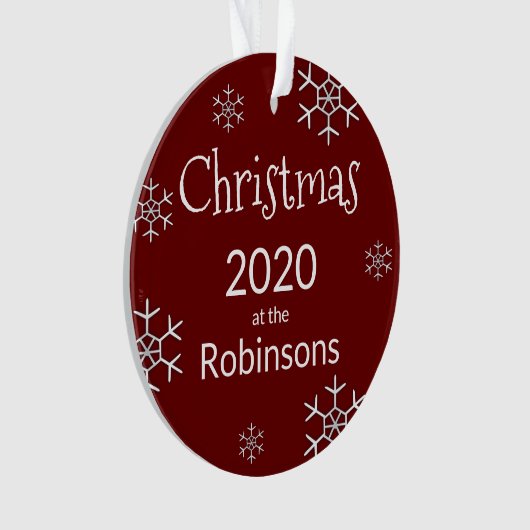 写真2020パーソナライズされたコビデのクリスマスツリー オーナメント (正面)