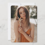 写真2023はっきりしたアーチグリーンピンク卒業 招待状 (裏面)