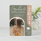 写真2023はっきりしたアーチグリーンピンク卒業 招待状 (スタンド正面)