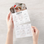 写真2024カレンダーScript Merry Christmas Holida オールインワン招待状 (貼ってはがせる)