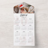 写真2024カレンダーScript Merry Christmas Holida オールインワン招待状 (内側)